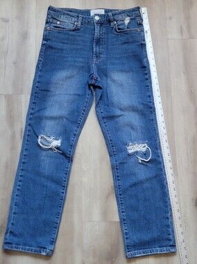 Dear John (Style: Frankie), Distressed Blue Jeans - Classic Straight Fit